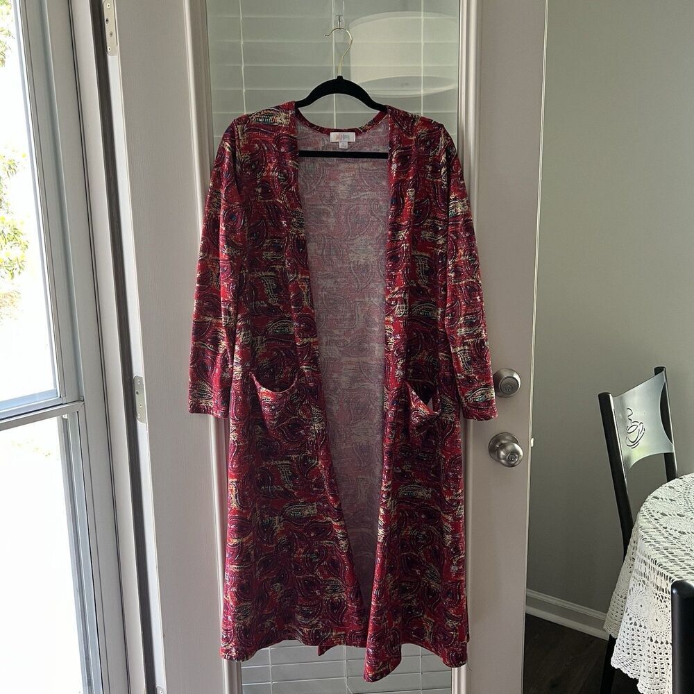 Lularoe Women’s Maxi duster  Cardigan Large  long Paisley